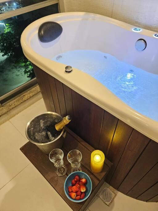 Apartamento Pe Na Areia Com Jacuzzi E Vista Incrivel Mar! Guarujá